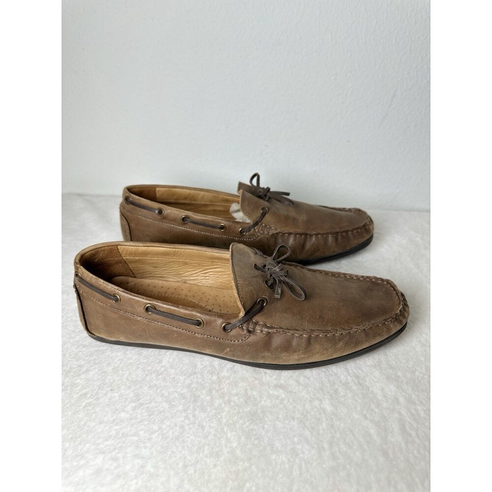 GBX Henley Men Size 10.5 Brown Leather Loafers Slip On Moc Driving Shoes